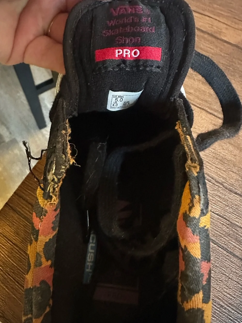 Vans Old Skool Leopard Print Low-Top Sneakers - Black & Orange - Picture 8 of 8